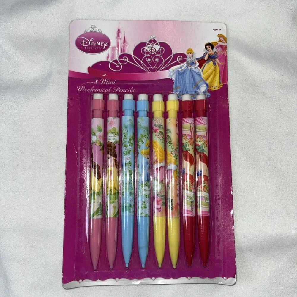 Vintage‎ Disney Princesses 8 Mini Mechanical Pencils School Supplies 2009